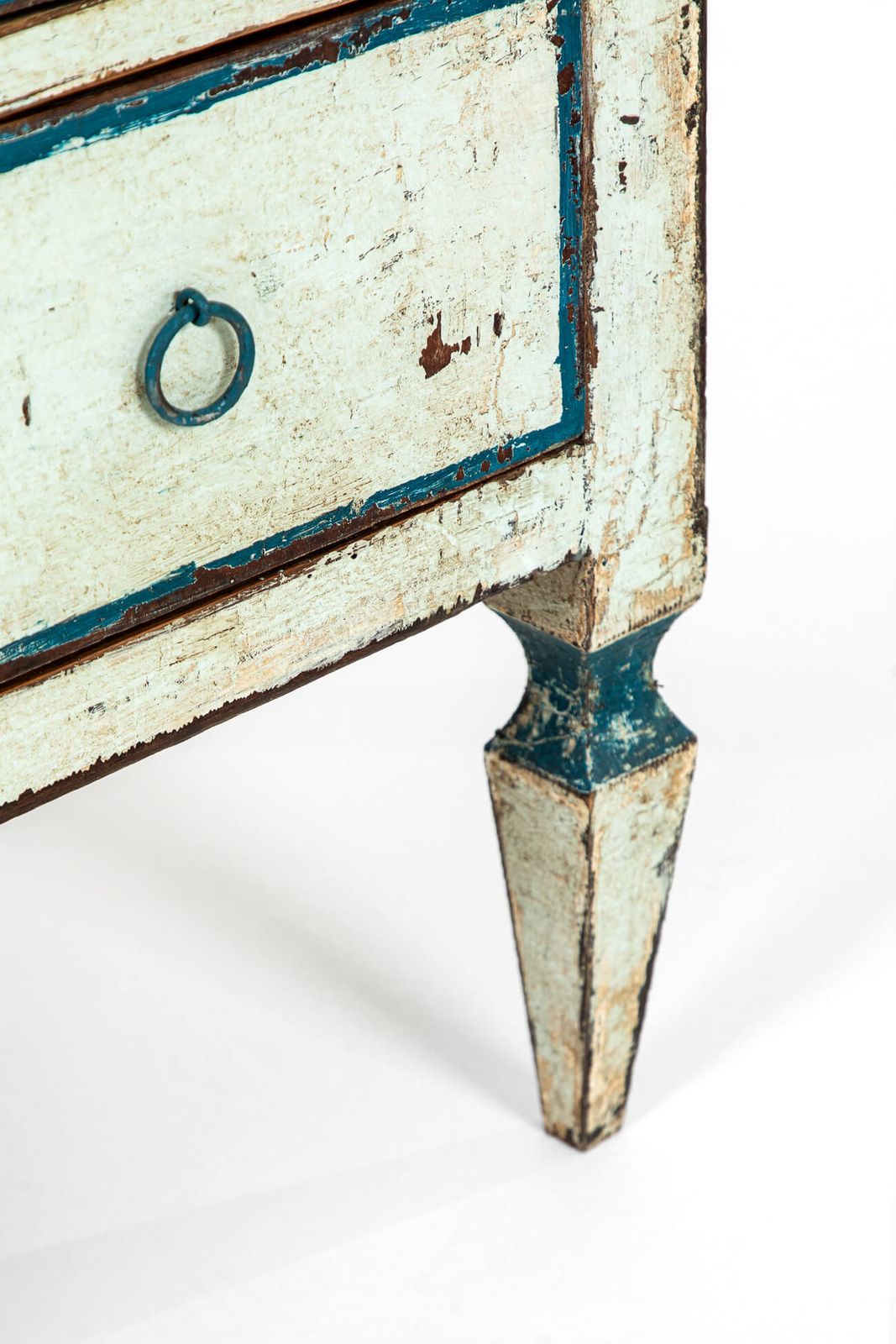 19th Century Spanish Chest In Duck Egg Blue photo Furniture