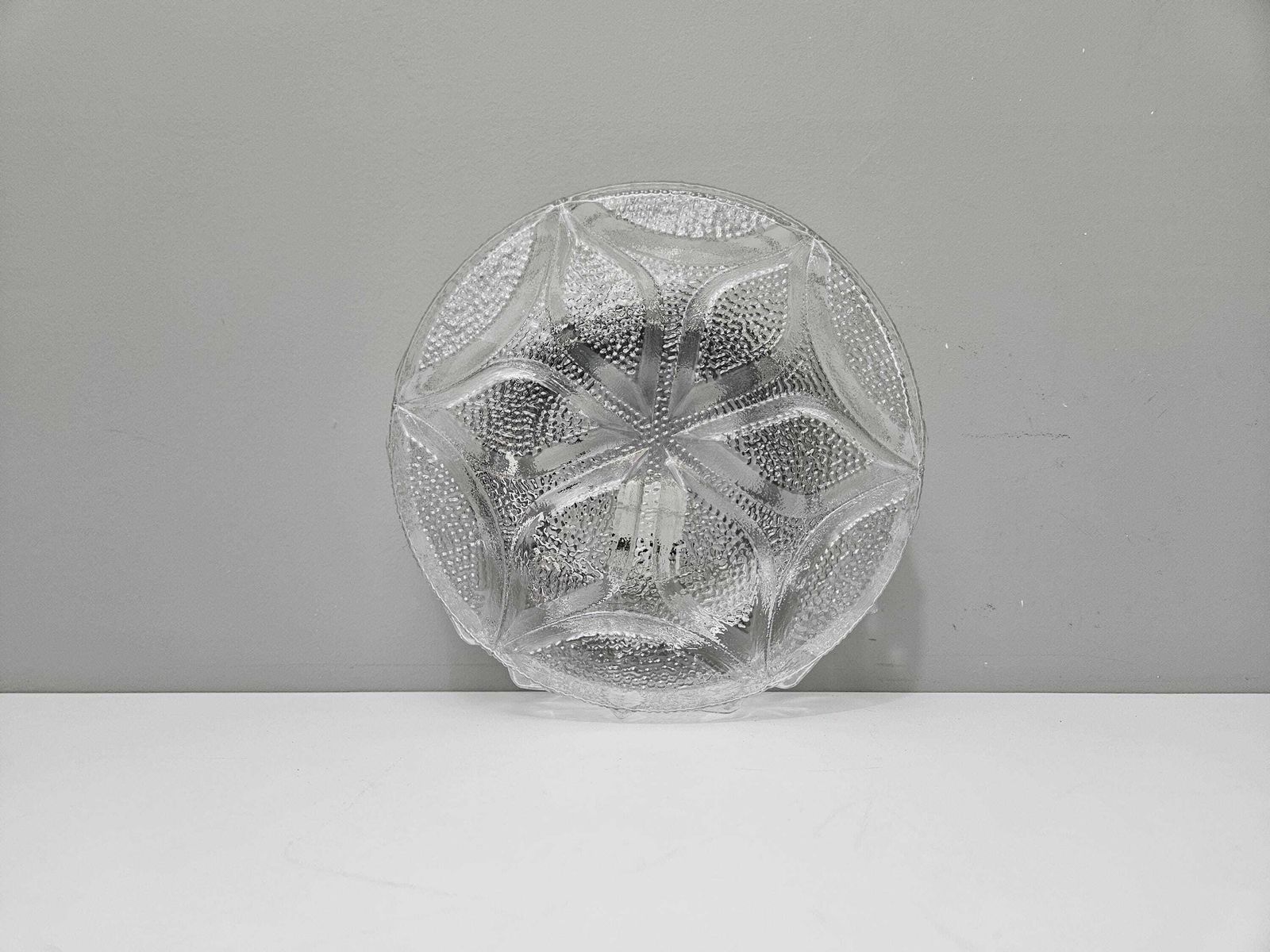 Large Vintage Glass Flush Mount Ceiling Light, Amber Glass Ceiling Lamp, Wall Lamp, Mid Century Modern Lamp, Plafoniera, Glass Sconce, Mcm