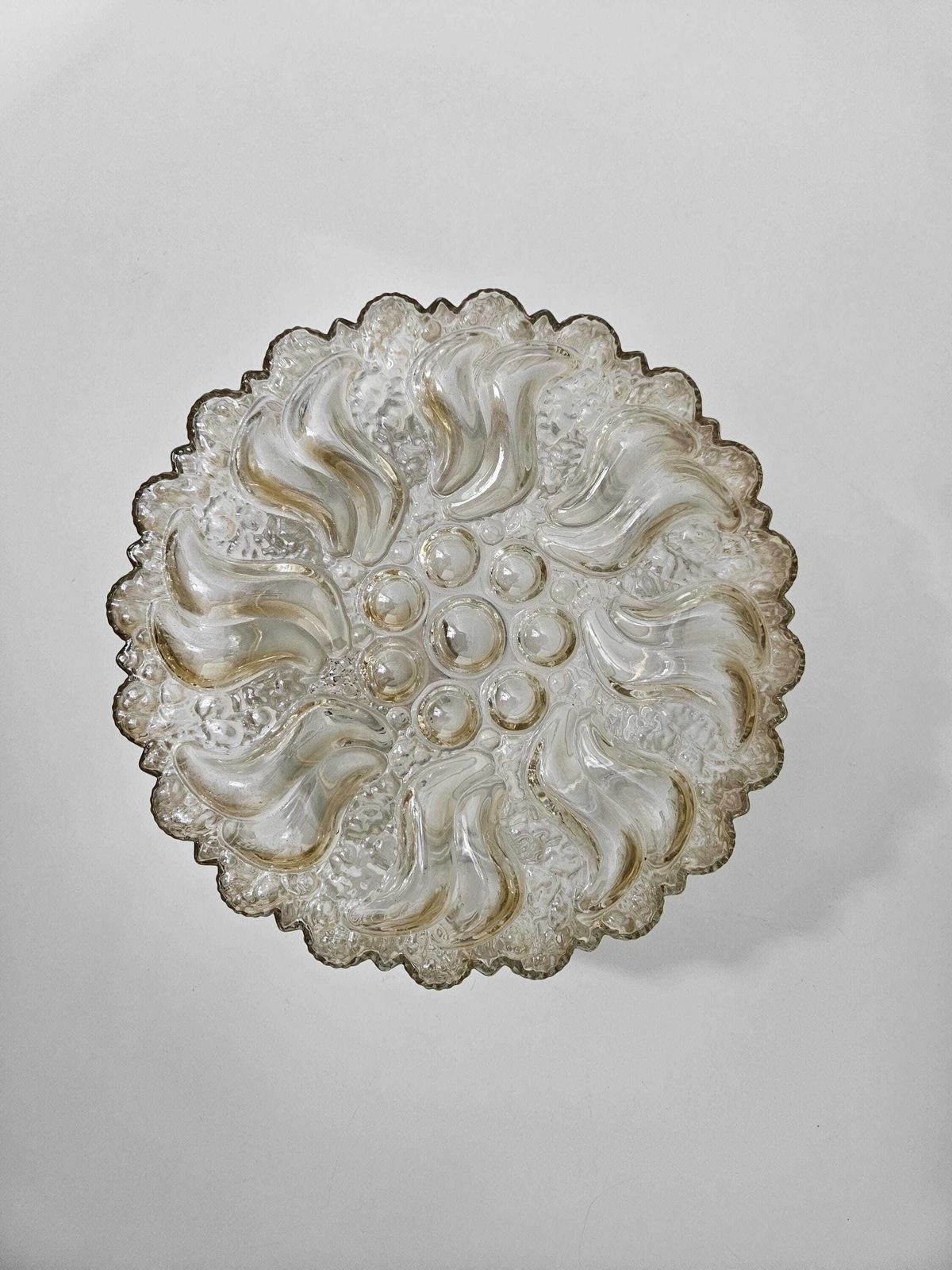 L Vintage Bubble Glass Flush Mount Ceiling Light, Amber Glass Wall Lamp, Mid Century Modern, Glass Sconce, 70's Lamp, Helena Tynell Style