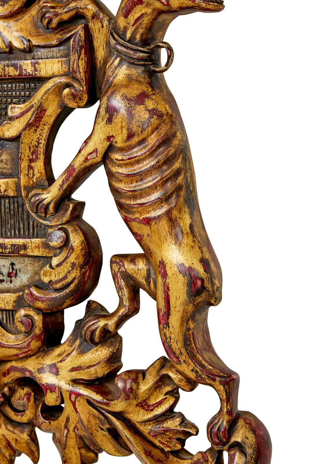 Decorative Greyhound Hand Carved Heraldic Coat Of Arms photo 715.0