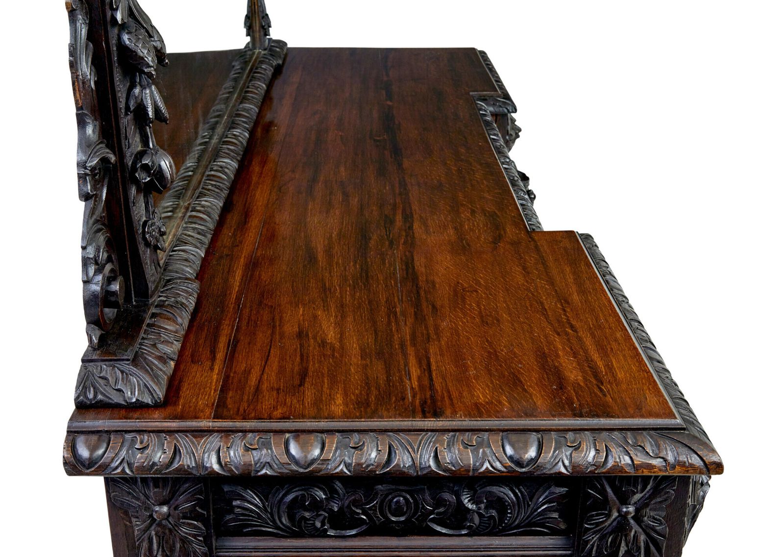 19th Century Carved Oak Mirrored Sideboard Of Grand Proportions photo Furniture