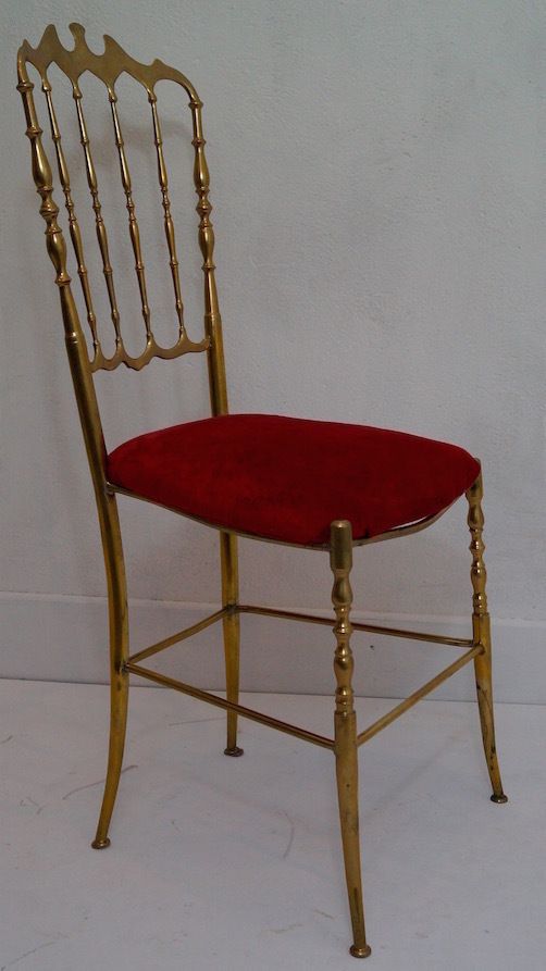 A Pair Of Mid 20th Century Italian Chiavari Brass Chairs   Free Delivery To England And Wales photo for sale