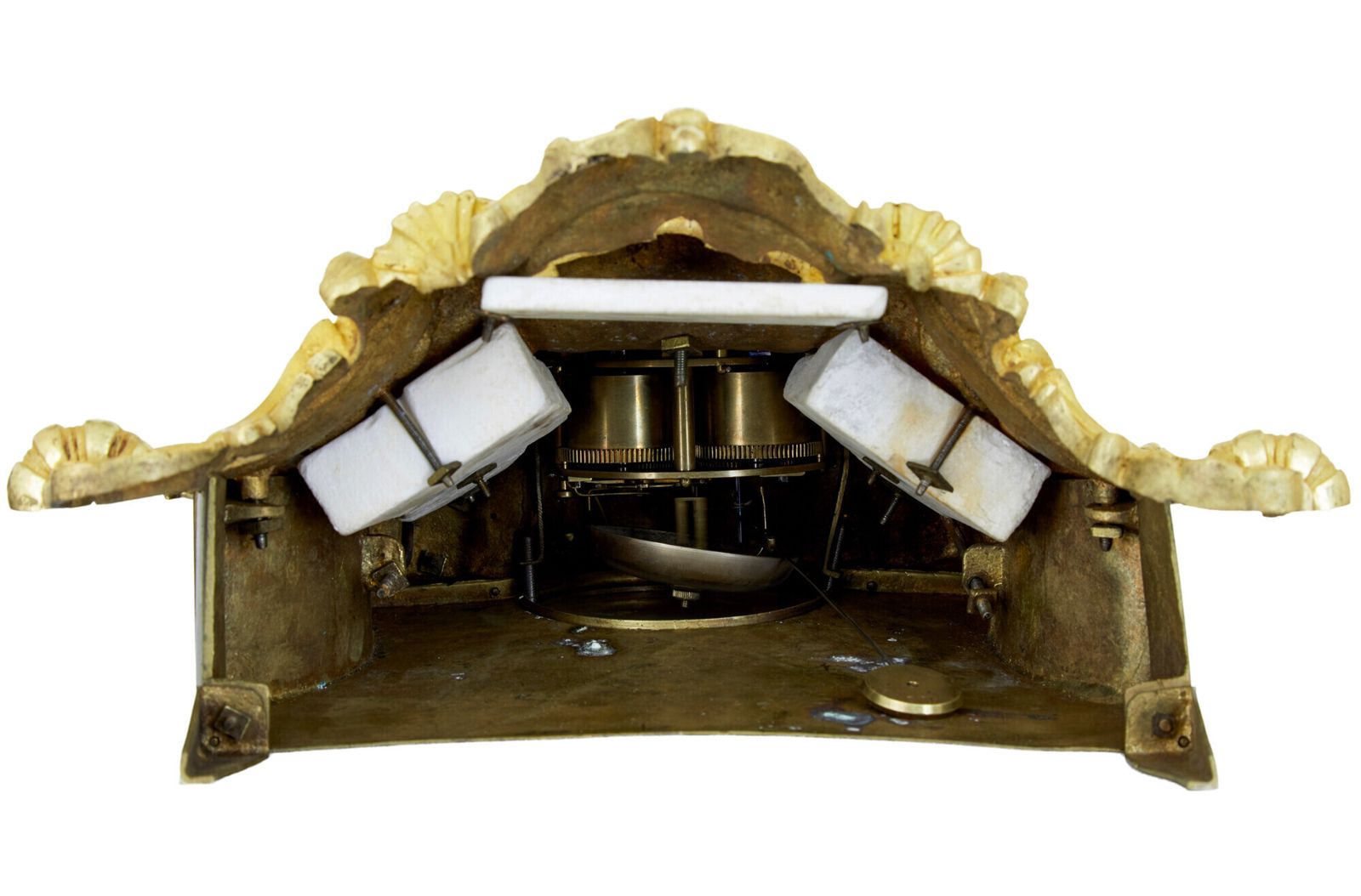 19th Century French Ormolu And Marble Figural Mantel Clock photo furniture