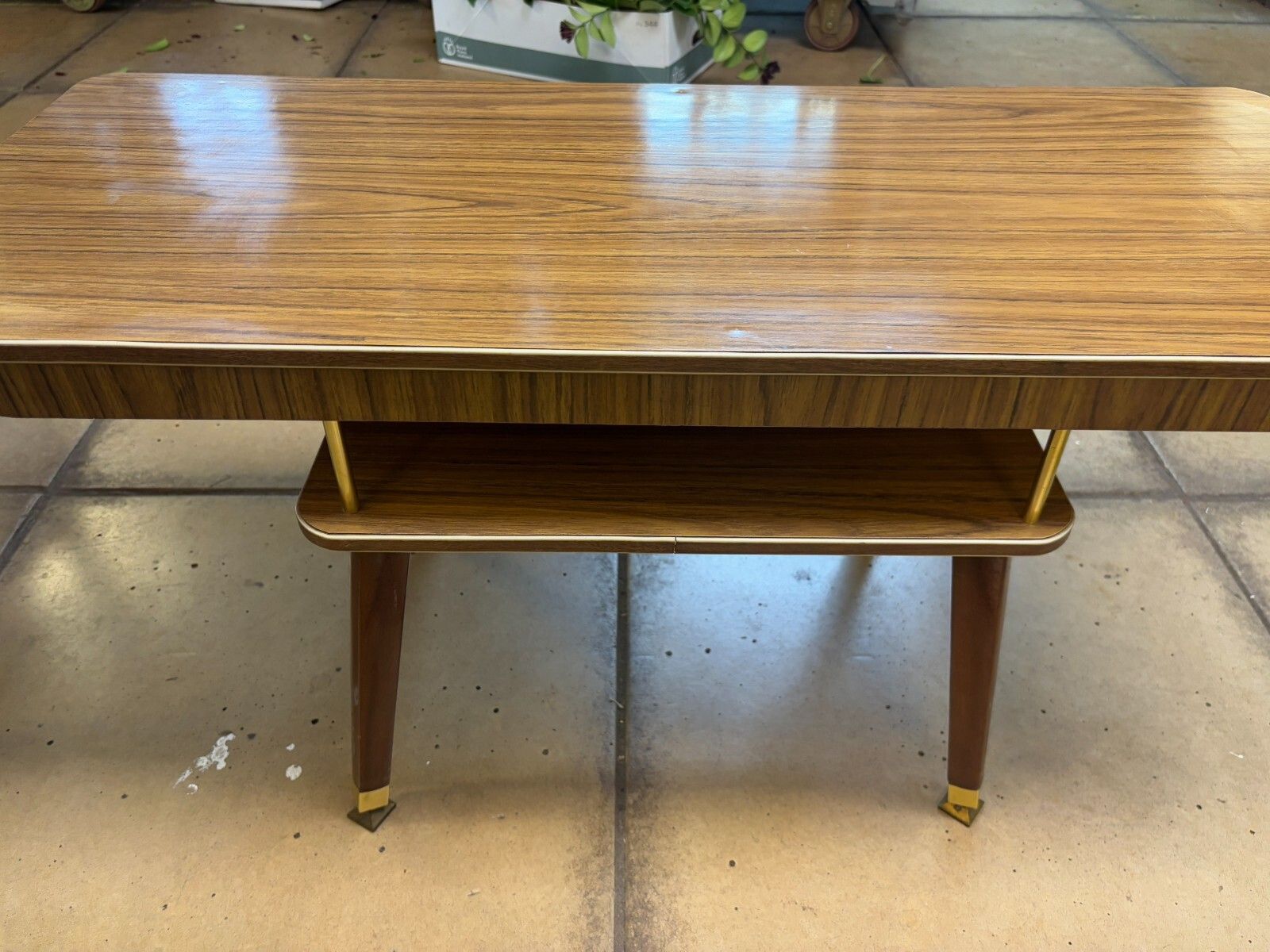 Mid Century/ Retro Wooden Coffee Table With Magazine/ Book Shelf photo for sale