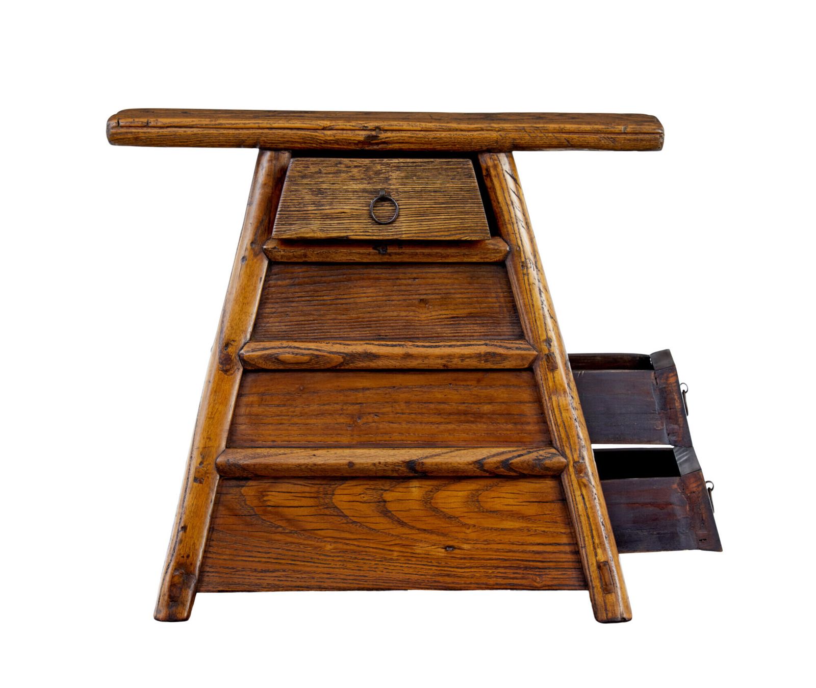 Small 19th Century Elm Table Top Chest Of Drawers photo vinterior