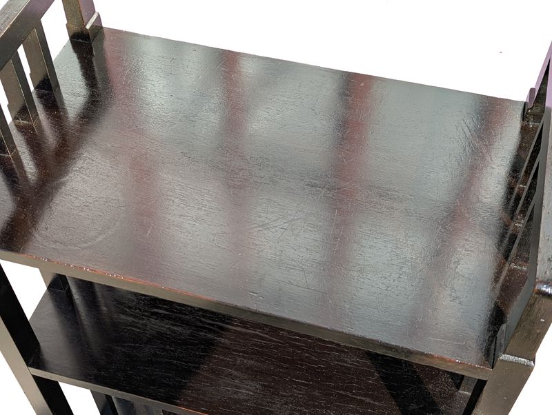 Italian Small Black Stained Wooden Bookcase From The 30s photo vinterior