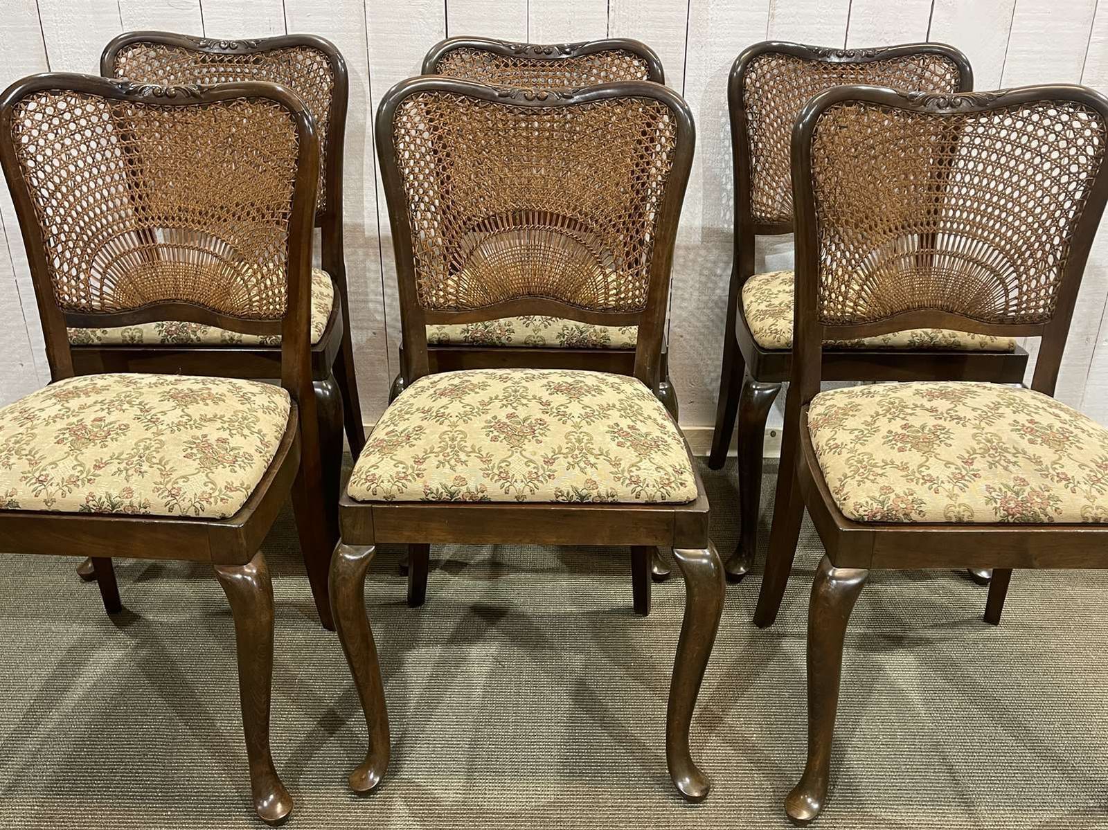 Set Of 6 English Walnut Chairs From The 1950s photo furniture