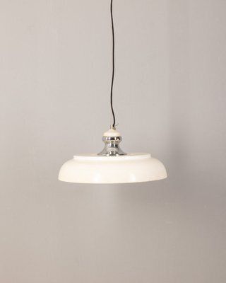 Vintage Italian Chandelier In White Metal, 1970s photo furniture