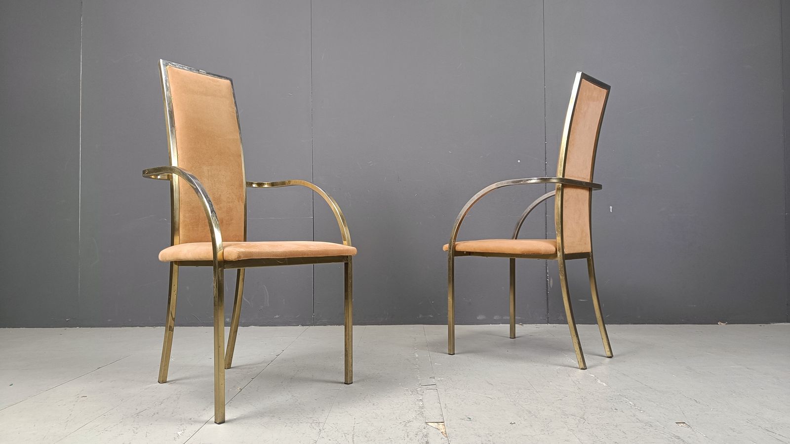 photo furniture Brass Dining Chairs By Belgochrom, 1970s   Set Of 4