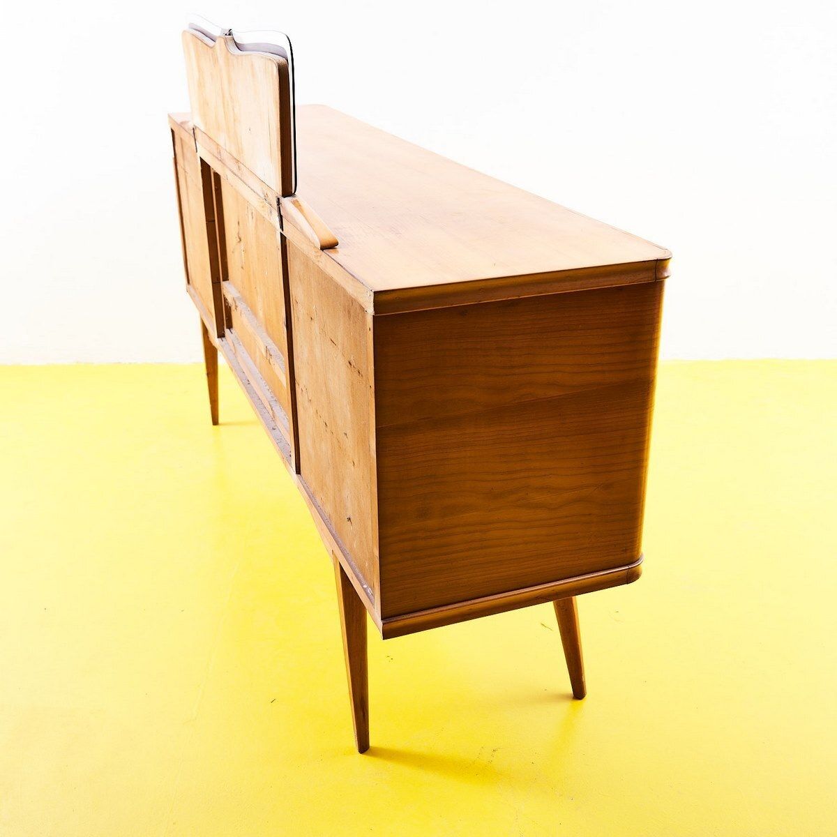 photo for sale 50's Light Wood Bar Sideboard With Mirror