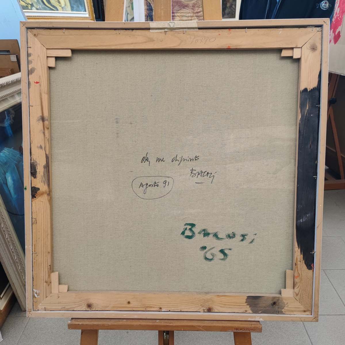Manilo Baccosi Oil On Canvas 70 X 70 Cm photo 2172.0