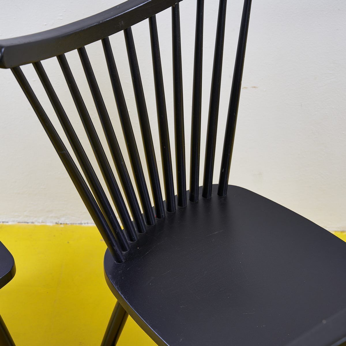 Vintage Black Wooden Chairs, 1990s photo Furniture