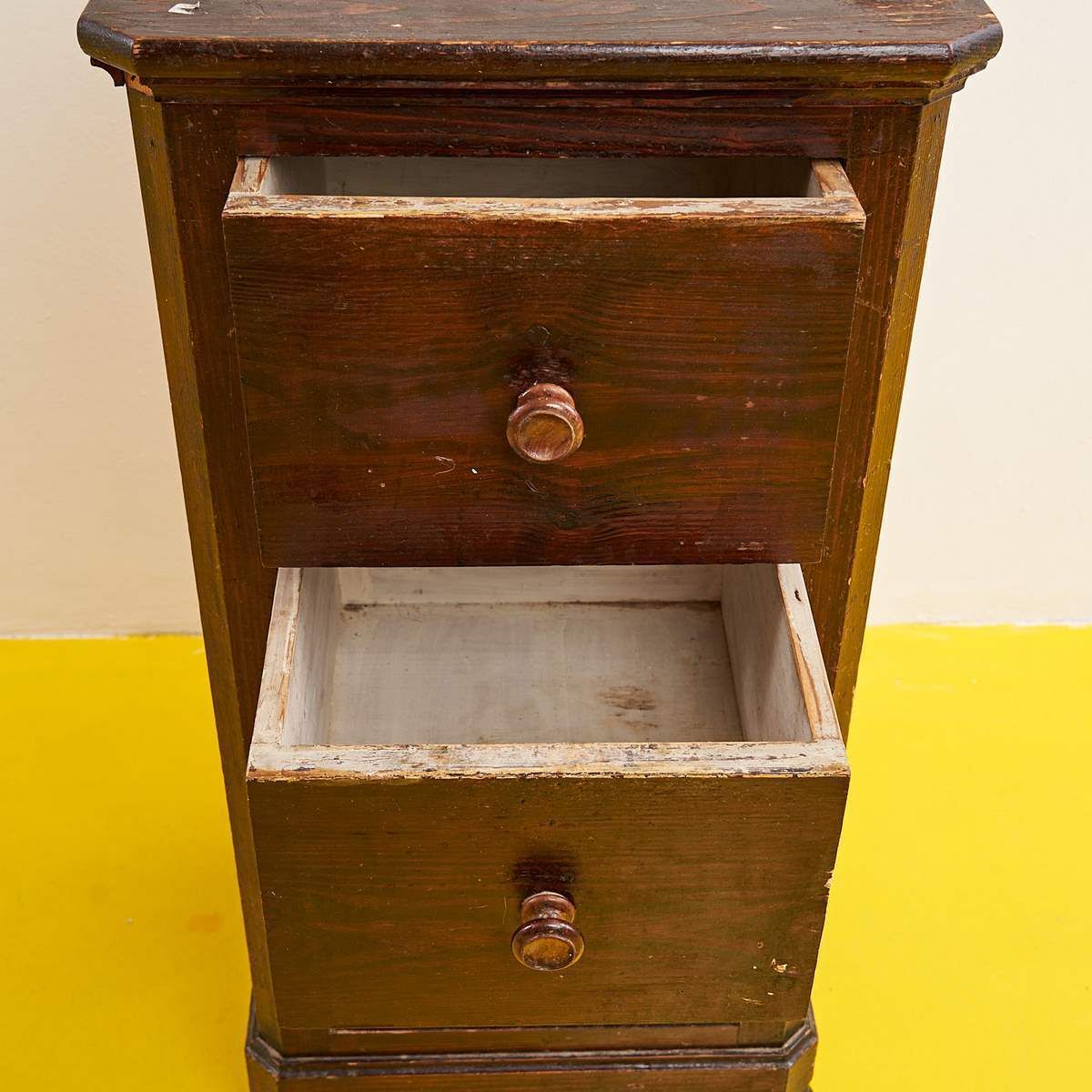 Wooden Bedside Table Early 1900s photo vinterior