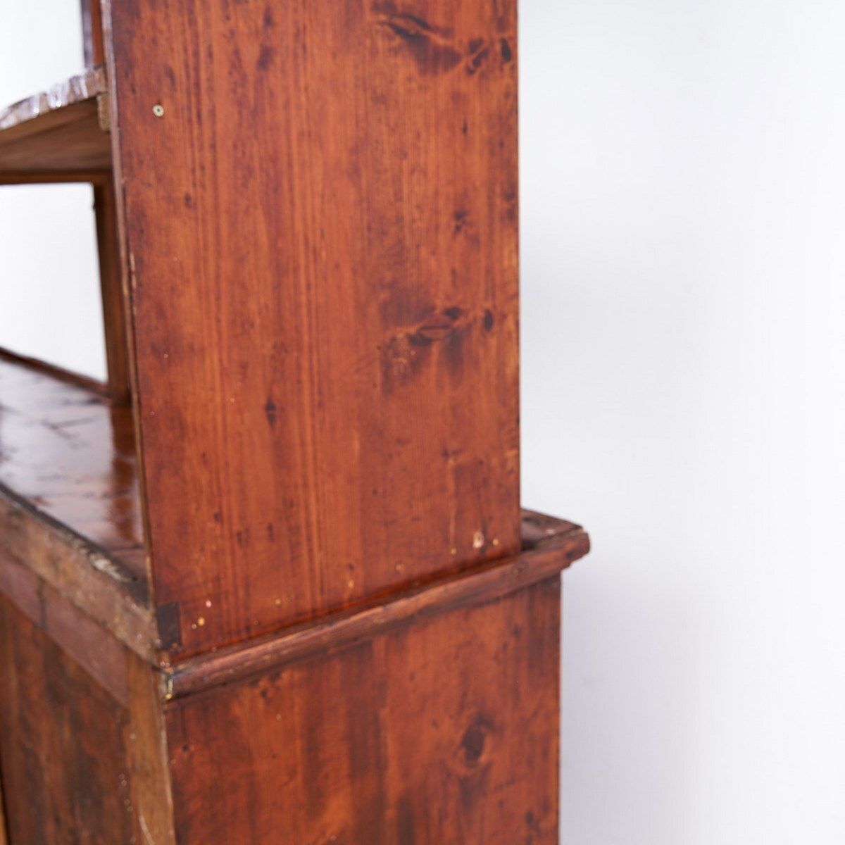 photo vintage Open Bookcase In Soft Wood, Original Patina