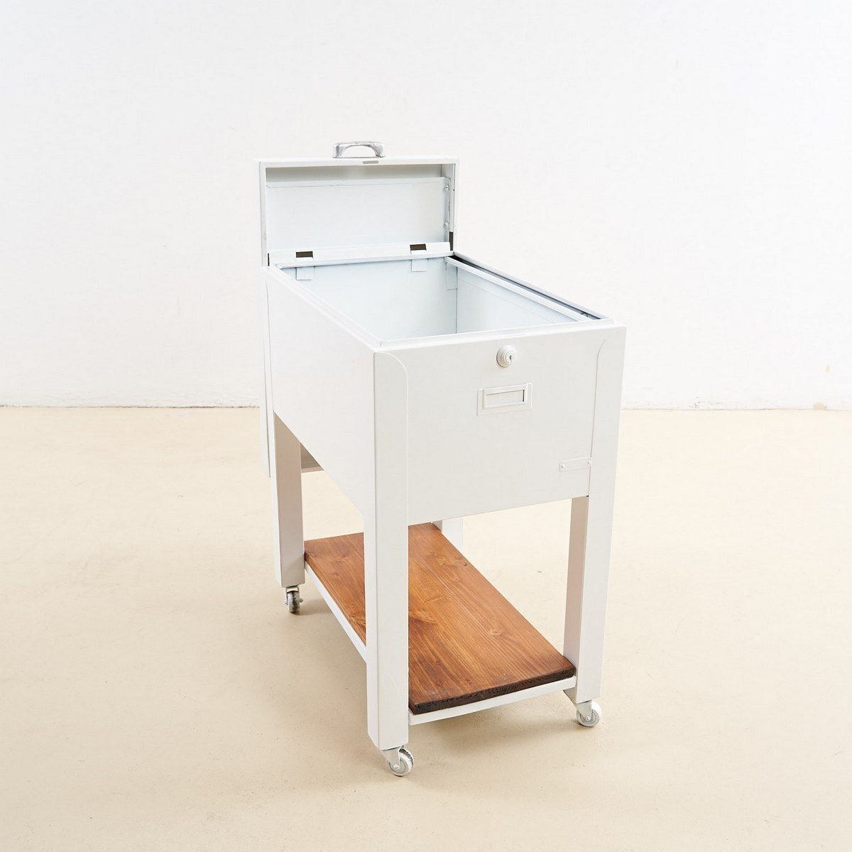 White Vintage Industrial Style Cabinet Container photo for sale