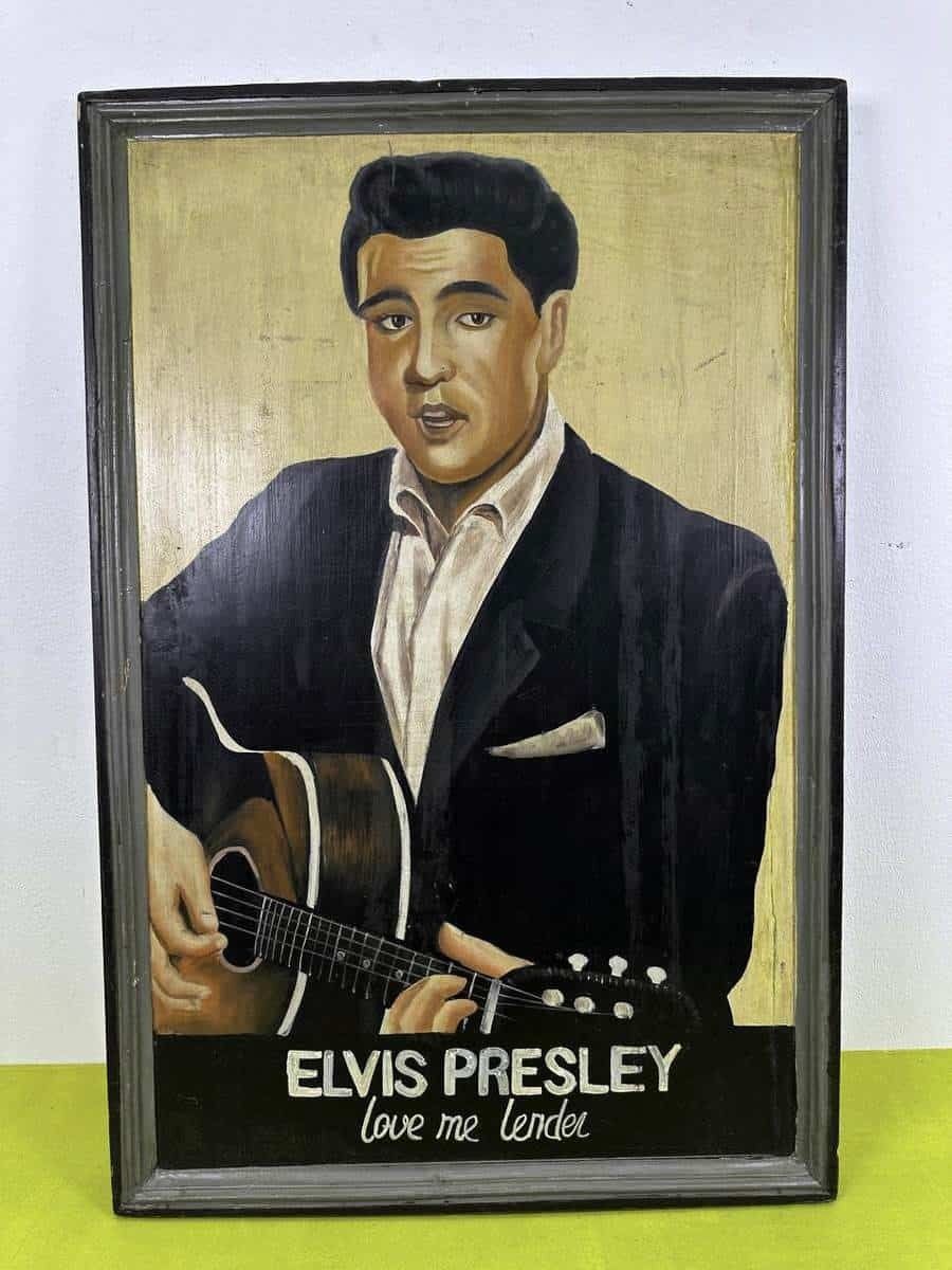 Vintage Wooden Picture Elvis Presley