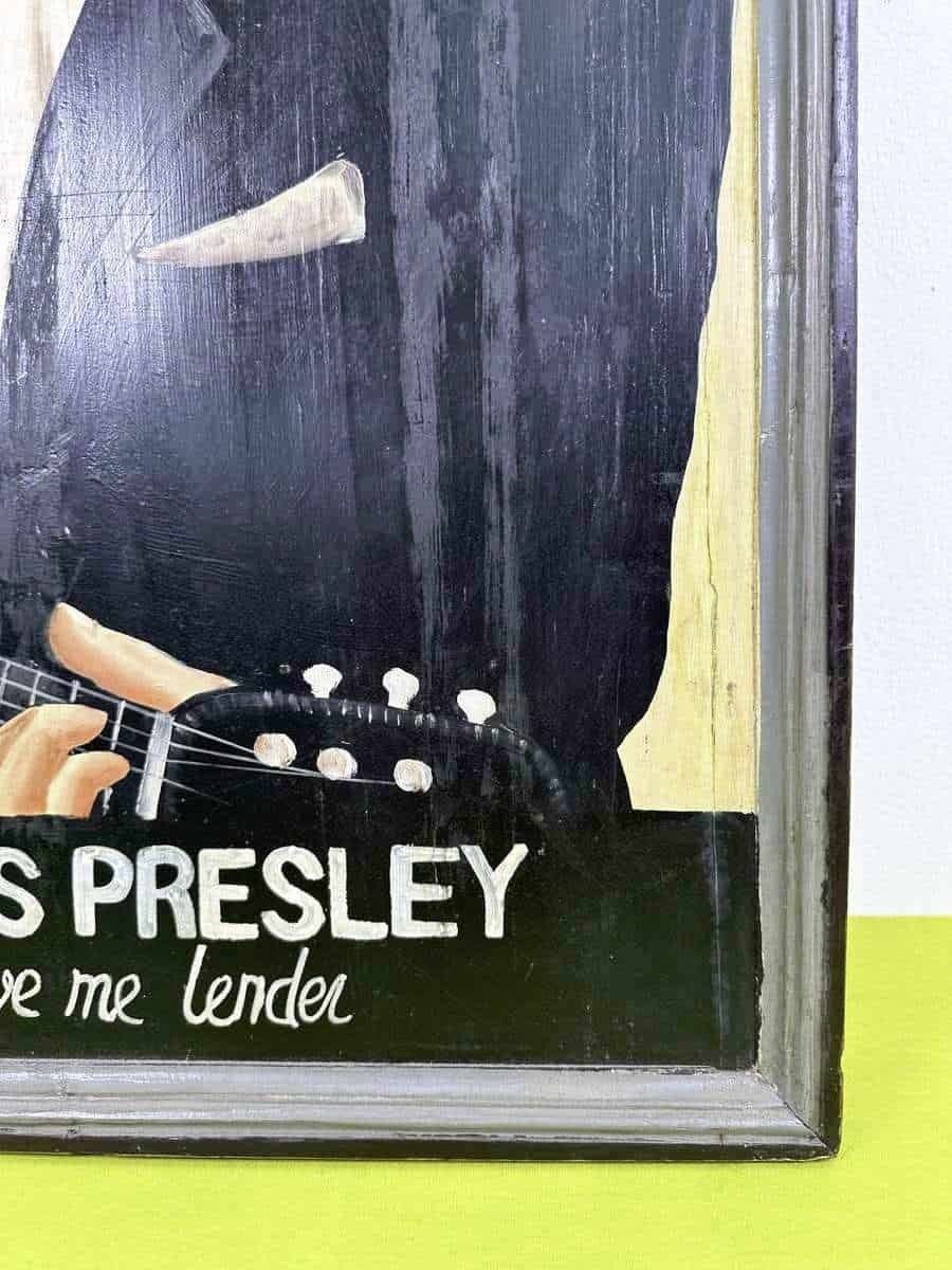 Vintage Wooden Picture Elvis Presley photo vinterior