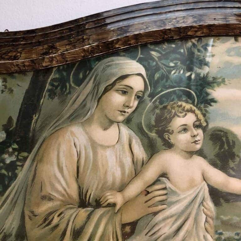 Holy Family Headboard Painting 50s/60s photo for sale