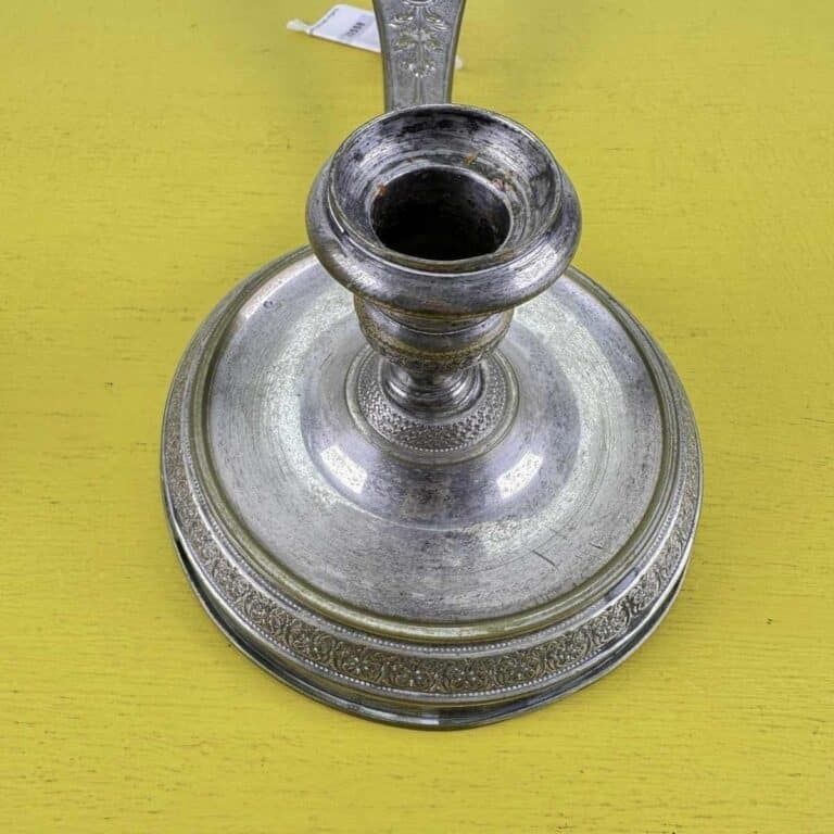 Art Nouveau Style Silver Plated Metal Candle Holder photo 92.0