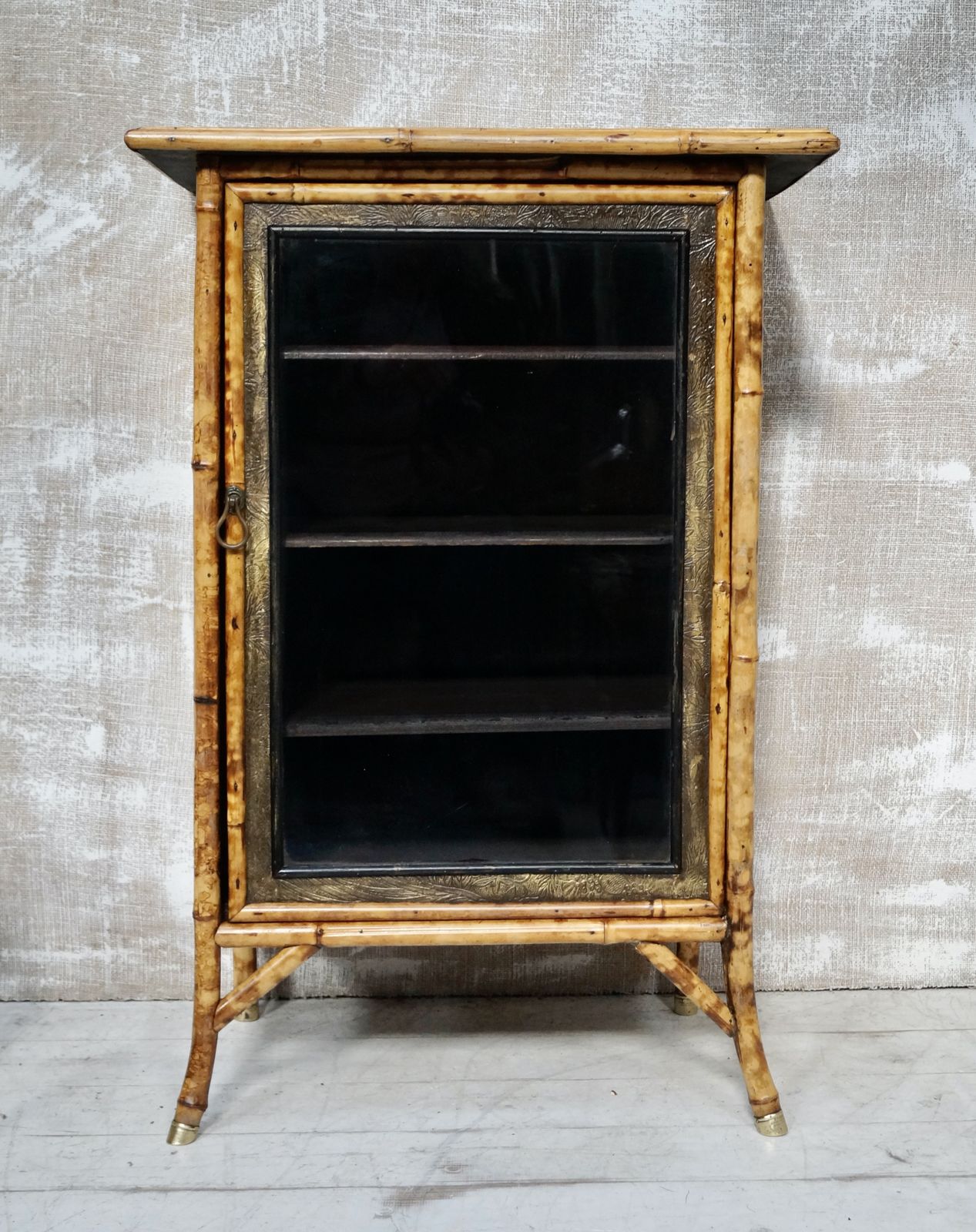 Victorian W.F Needham’s Glazed Bamboo Cabinet