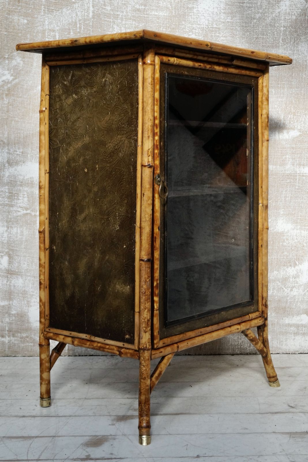 Victorian W.F Needham’s Glazed Bamboo Cabinet photo Furniture