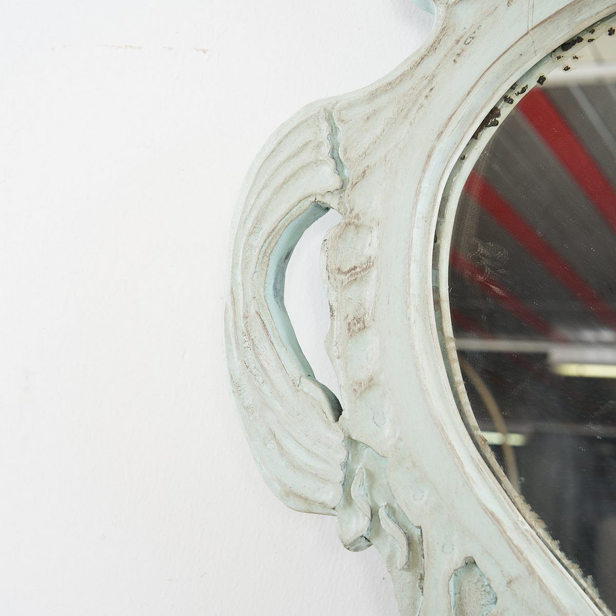 1521.0 Console With Oriental Mirror, Mint Green With Dark Brown Shades photo