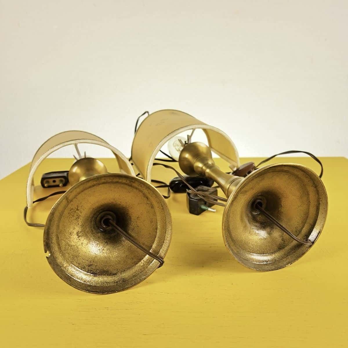 Pair Of Vintage Lamps With Metal Base photo vintage