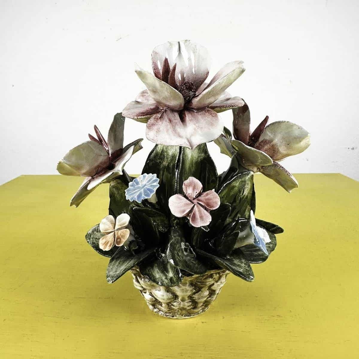 Capodimonte Porcelain Flower Basket