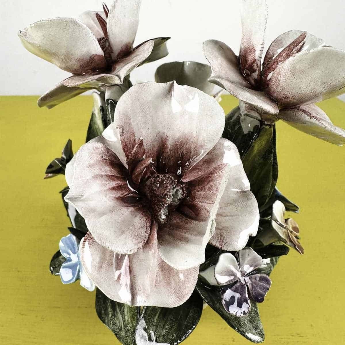 Capodimonte Porcelain Flower Basket photo for sale