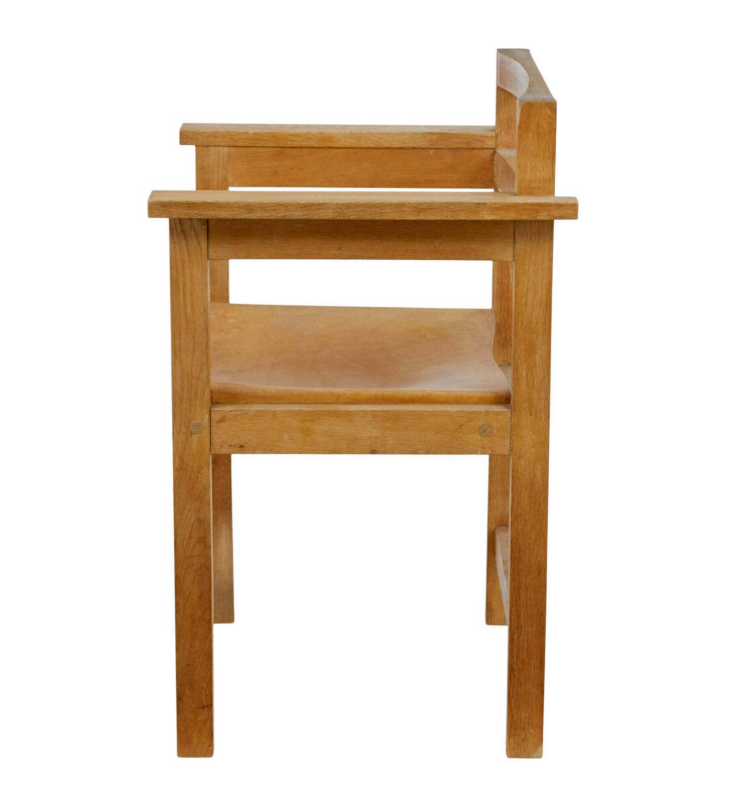 Set Of 6 1960’s Scandinavian Modern Oak And Leather Armchairs photo vintage