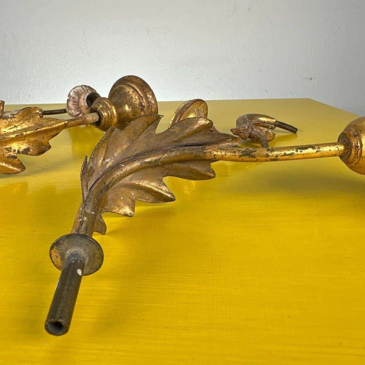 photo furniture Vintage Wooden And Metal Candlesticks, 4 Pieces
