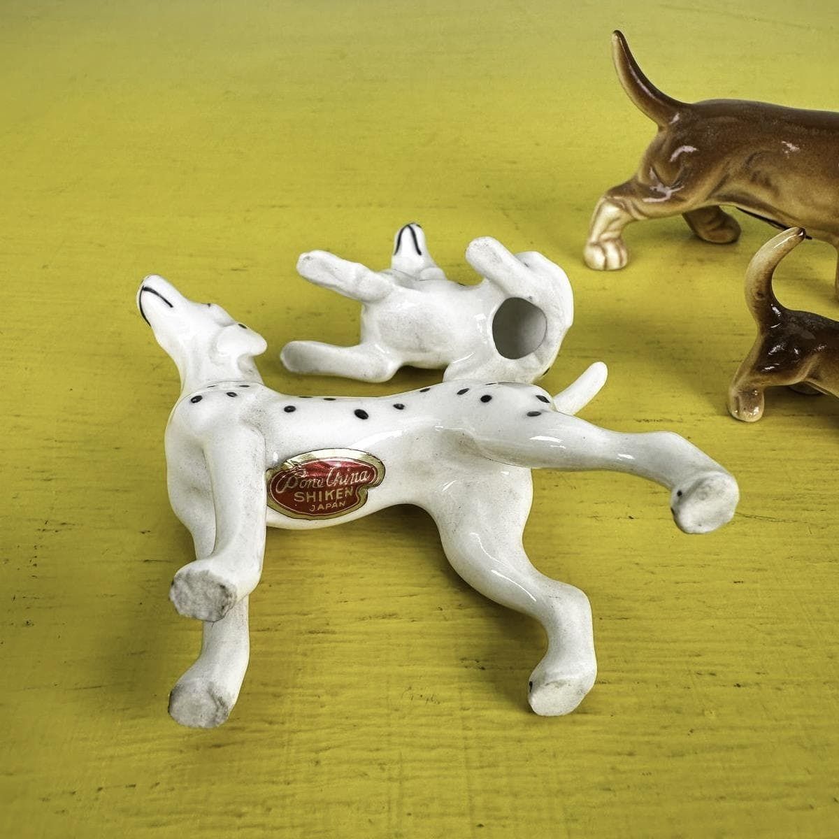 Miniature Bone China Japan Dogs, 5 Pieces photo Art