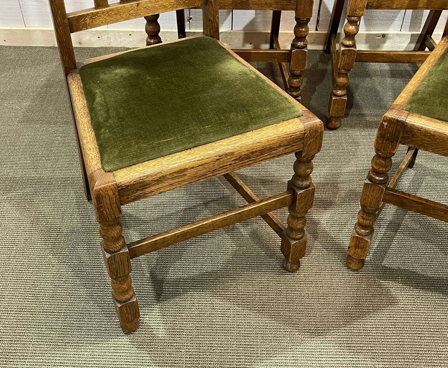 Set Of 4 English Oak Chairs From The 1930s photo furniture