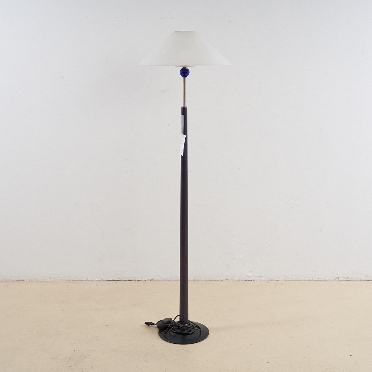 80's Floor Lamp In Glass And Metal