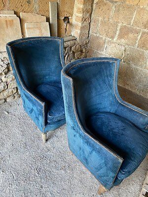 Set Of Art Deco Italian Chairs In Walnut, 1920s photo Furniture