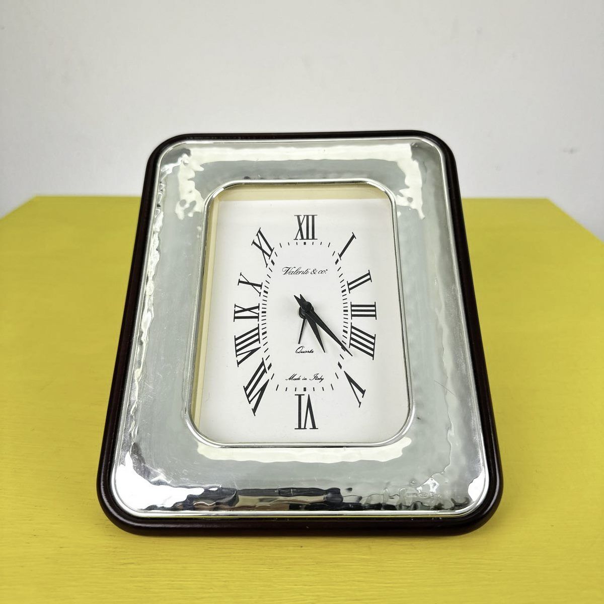 Vintage 925 Silver Table Clock Valenti & Co.