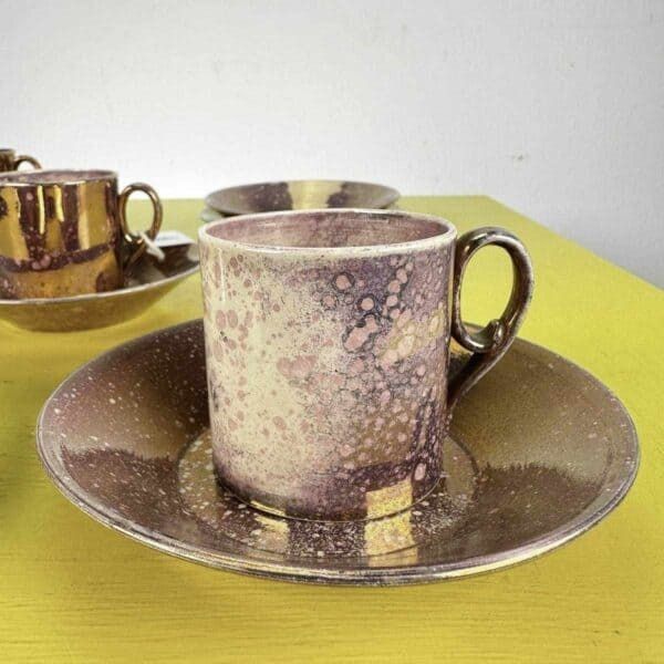 Ceramic Cups And Saucers Sarreguemines France photo Home Decor
