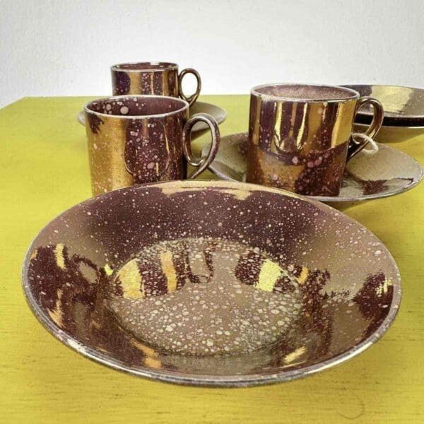 Ceramic Cups And Saucers Sarreguemines France photo buy