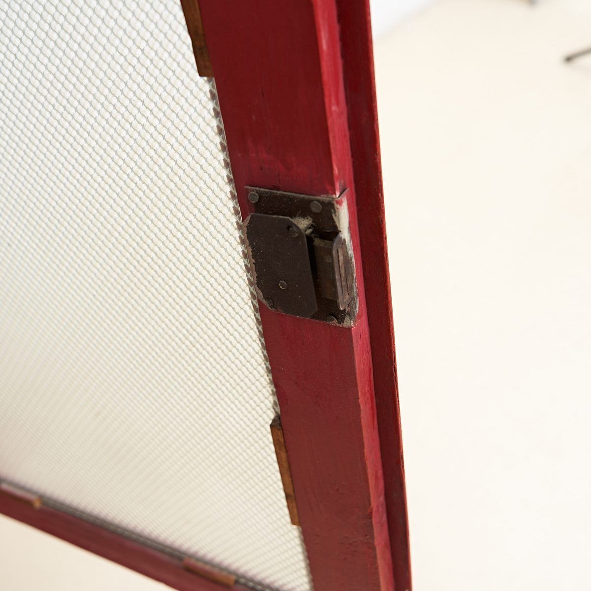 Vintage Red Lacquered Kitchen Cabinet photo vinterior