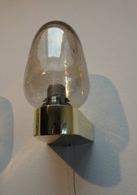 423.0 Vintage Scandinavian Wall Sconces In Glass With Spare Shade, 1970s, Set Of 2 photo