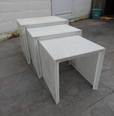 Metal Nesting Tables In The Style Of Mathieu Mategot, 1960s, Set Of 3 photo buy