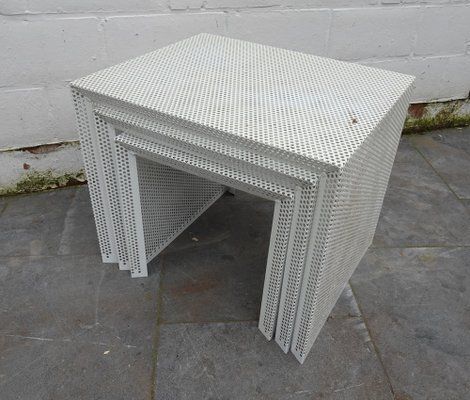 Metal Nesting Tables In The Style Of Mathieu Mategot, 1960s, Set Of 3 photo vintage