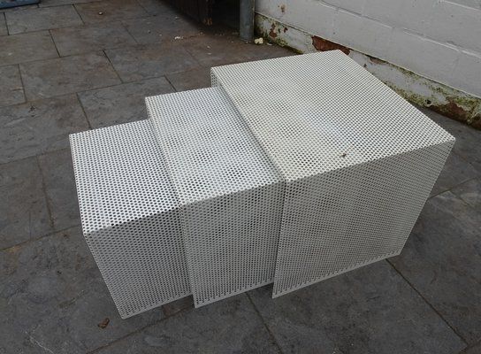 photo for sale Metal Nesting Tables In The Style Of Mathieu Mategot, 1960s, Set Of 3