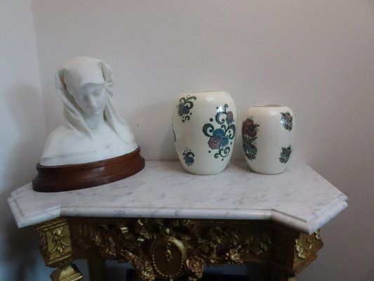 photo vintage Art Deco Ceramic Vases By Faience De Nimy, Belgium, 1930s, Set Of 2