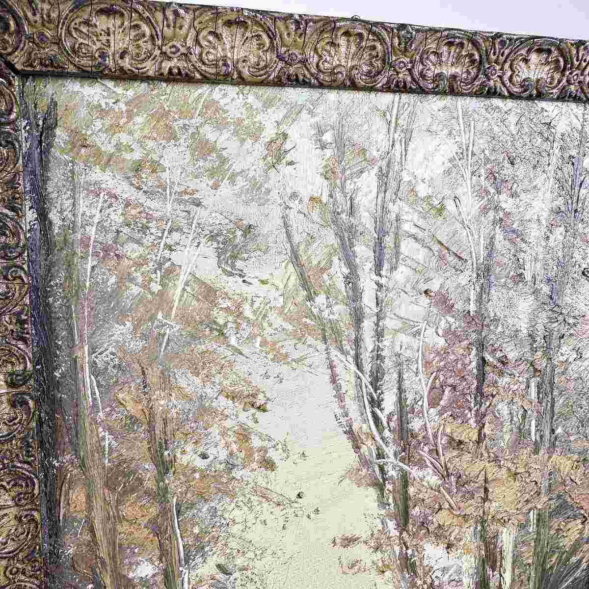 Pair Of Vintage Paintings Oil On Panel photo Art