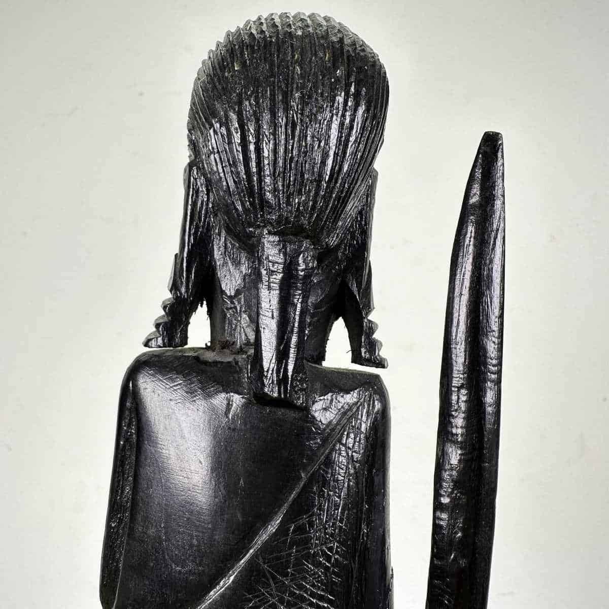 Pair Of Ethnic Statues Carved In Wood photo vinterior