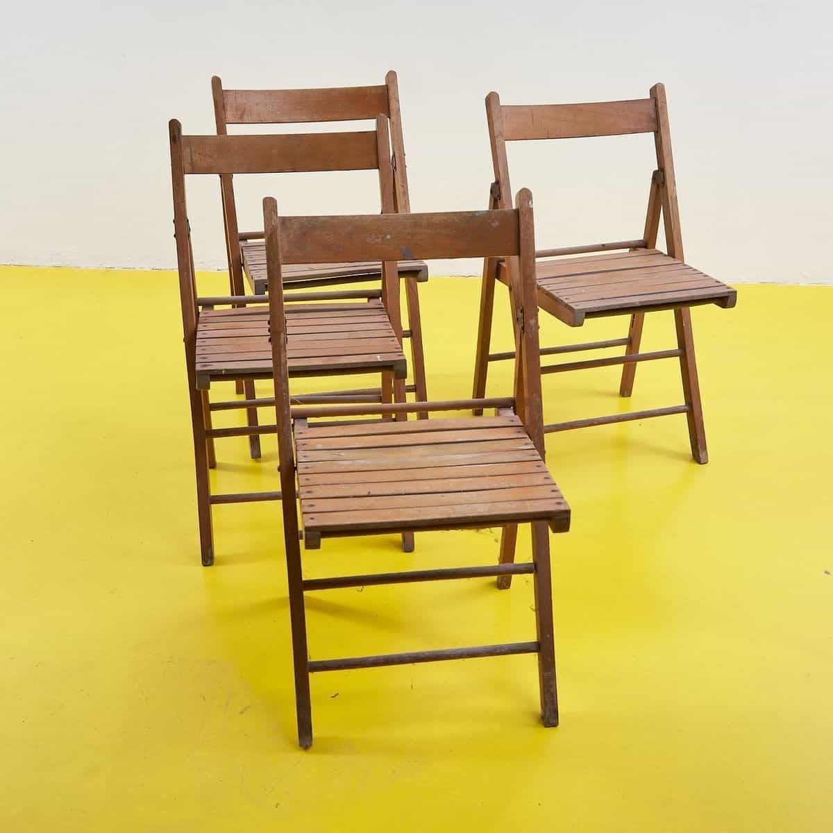Wooden Chairs From The 30s And 40s, 4pcs