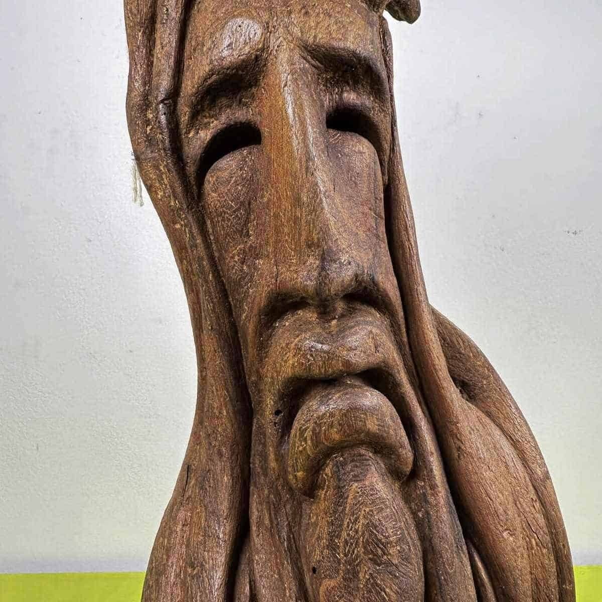 Vintage Sculpture Carved In Wood With Signature Rutilio photo furniture