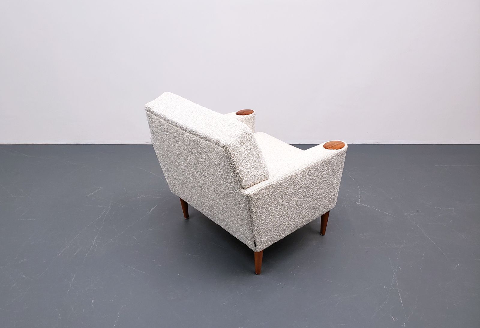 1960's Danish Lounger Chair In Beige Boucle photo furniture