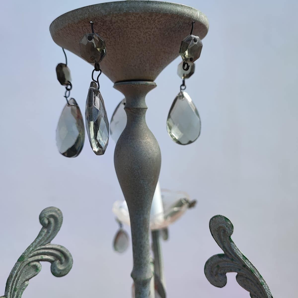 Vintage Chandelier In Metal And Glass Drops photo 67.0